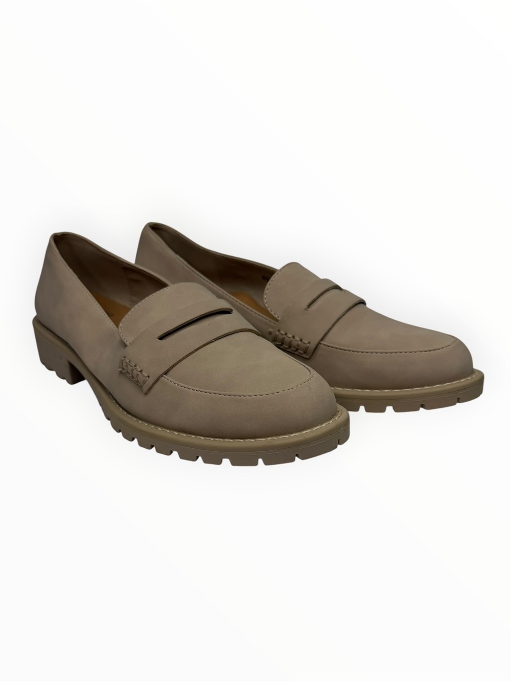DV Dolce Vita Women's Catalina Taupe Nubuck Penny Loafers